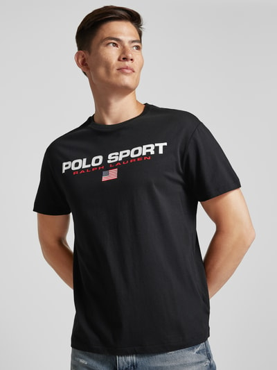 Polo Sport T-shirt z nadrukiem z logo Czarny 3