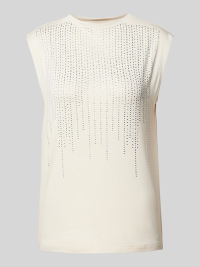 More & More Top met strass-steentjes Offwhite - 2