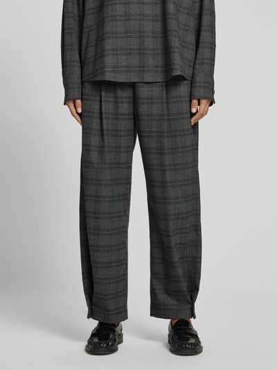 Style Icon Collection Barrel-Cut-Hose mit Karomuster – curated by Vera van Erp Dunkelgrau Melange 4