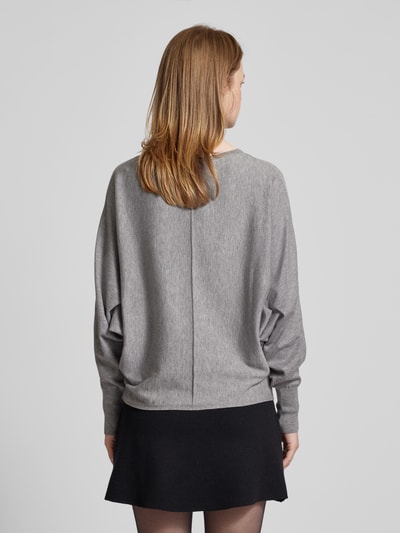 Someday Gebreide pullover met deelnaad, model 'Taliya line' Lichtgrijs gemêleerd - 5