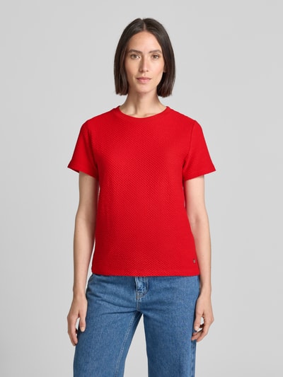 monari T-shirt met structuurmotief Lichtrood - 4
