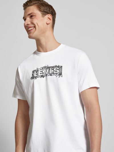 Levi's® T-shirt met labelprint Wit - 3