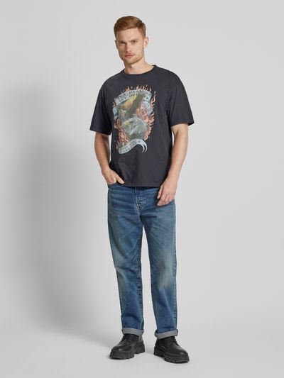 THE KOOPLES T-Shirt mit geripptem Rundhalsausschnitt Black 1