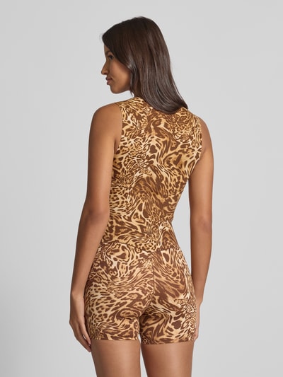 Stronger Crop Top mit Label-Print Sand 5