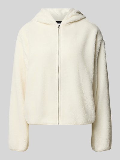 Pieces Regular Fit Teddyfelljacke mit Kapuze Modell 'OVA' Offwhite 2