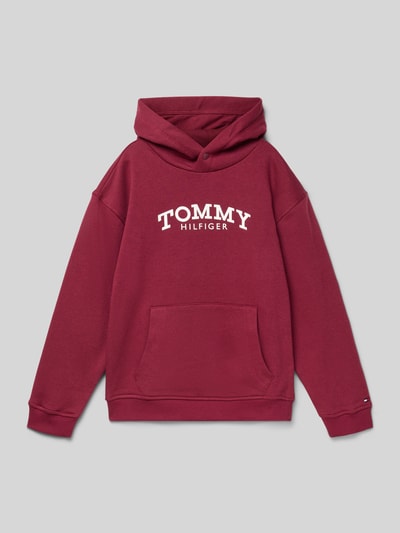 Tommy Hilfiger Teens Regular fit hoodie van katoenmix  Bordeaux - 1