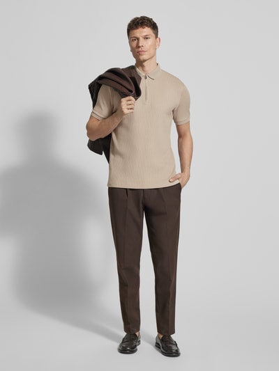 Selected Homme Regular Fit Poloshirt mit Baumwoll-Anteil Modell 'FAVE' Beige 1