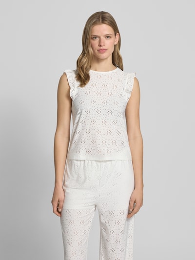 ONLY Slim Fit Top mit Allover-Muster Modell 'MILLA' Offwhite 4