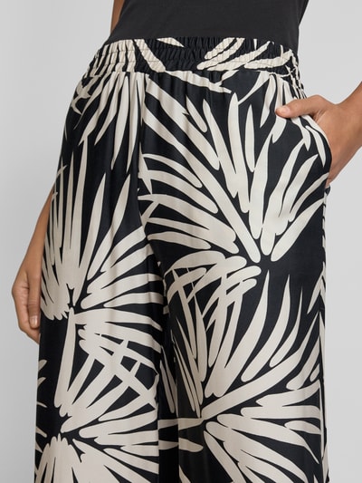 Milano Italy Stoffen broek van viscose met elastische band Zwart - 3
