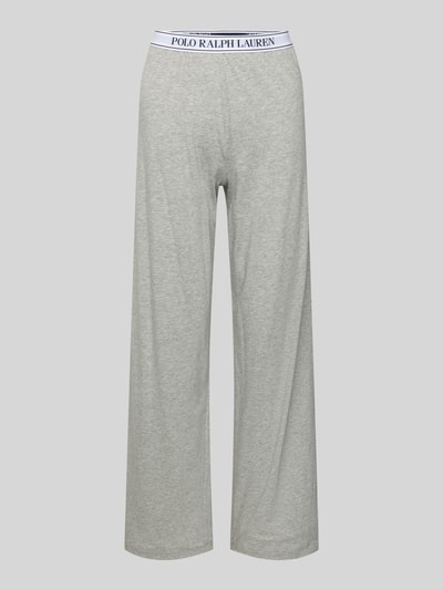 Polo Ralph Lauren Straight Leg Pyjama-Hose mit elastischem Label-Bund Hellgrau Melange 1