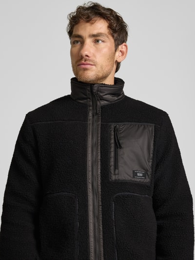 Tom Tailor Denim Regular Fit Teddyfell-Jacke mit Stehkragen BLACK 3