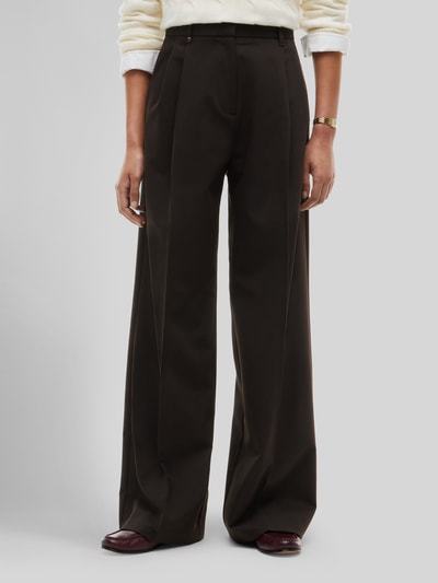 Tommy Hilfiger Wijdte broek met persplooien Donkerbruin - 4