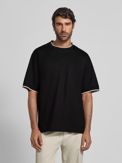 BOSS Regular fit T-shirt van puur katoen, model 'TAMES' Zwart - 4