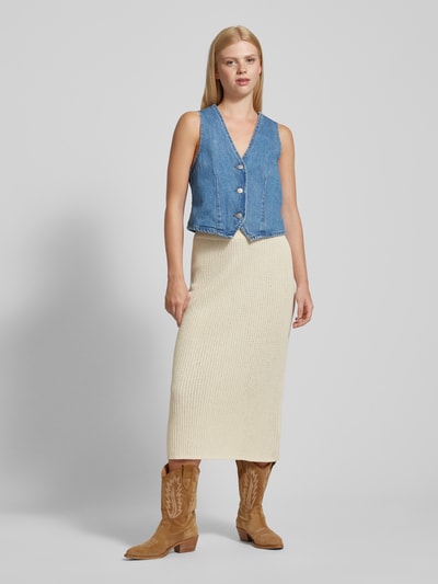 Marc O'Polo Denim Midirok met structuurmotief Offwhite - 1