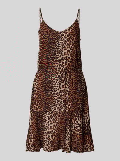 Pieces Tailliertes Minikleid mit Taillenband Modell 'NYA' Mittelbraun 2