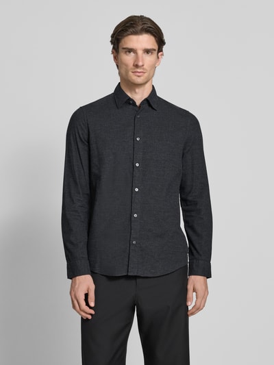 Marc O'Polo Shaped fit vrijetijdsoverhemd van puur katoen Antraciet gemêleerd - 4