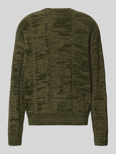 BOSS Orange Regular fit gebreide pullover van katoenmix, model 'KIRESO' Kaki - 2