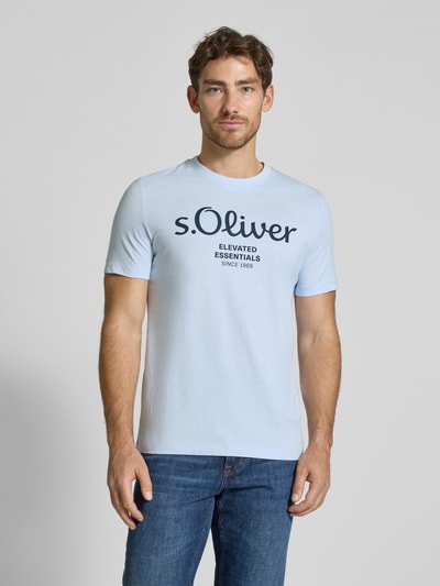 s.Oliver RED LABEL Regular Fit T-Shirt aus reiner Baumwolle Hellblau 4
