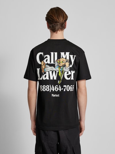 MARKET T-shirt z okrągłym dekoltem model 'BETTER CALL BEAR’ Czarny 5