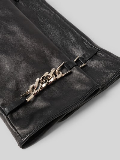 FI.NE Handschuhe mit Label-Detail Black 2