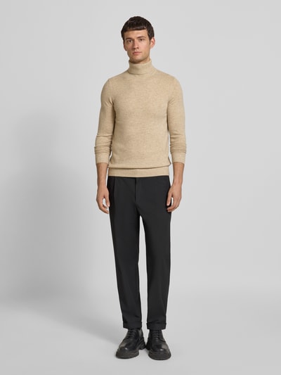 Christian Berg Men Strickpullover aus reinem Kaschmir Camel Melange 1