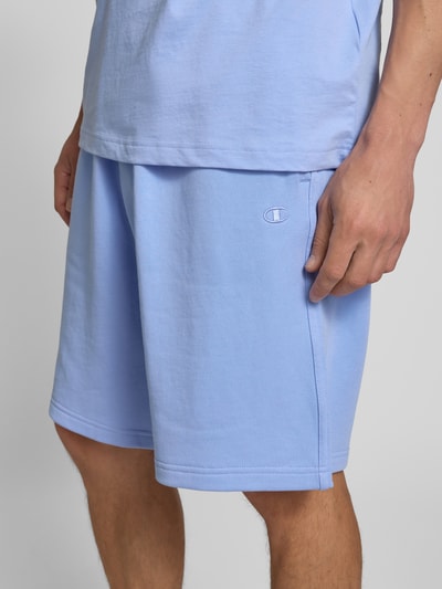 CHAMPION Relaxed fit sweatbermuda met logostitching, model 'ICONS' Lichtblauw - 3