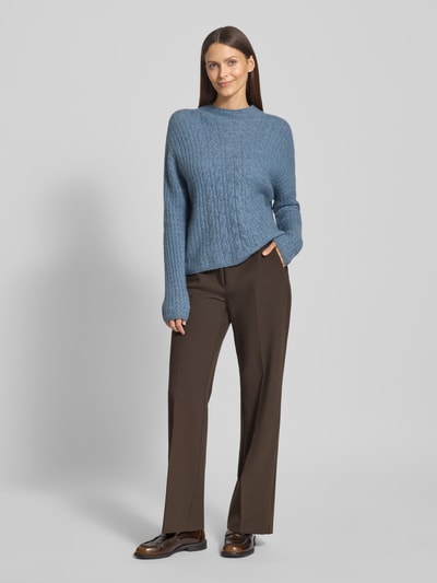 Marc O'Polo Relaxed fit gebreide pullover van scheerwolmix  Rookblauw - 1