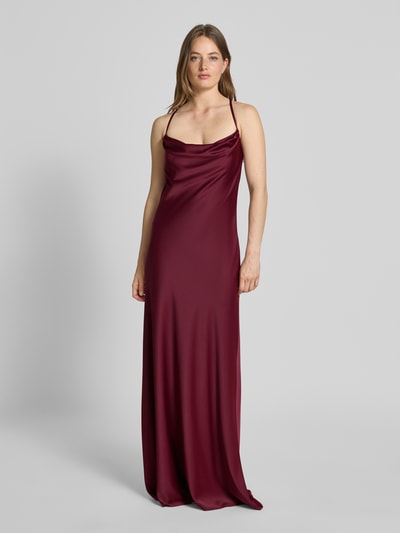 V.M. Abendkleid mit Wasserfall-Ausschnitt Bordeaux 4