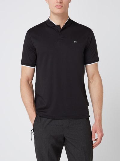 CK Calvin Klein Regular fit poloshirt met opstaande kraag  Zwart - 4