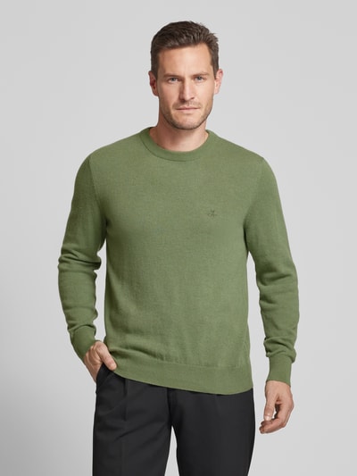 Marc O'Polo Loose fit pullover met ronde hals Olijfgroen - 4