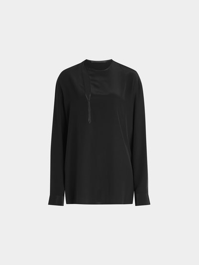 Haider Ackermann Seidenbluse mit Cut Out Schwarz 1