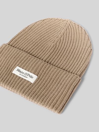 Produktfoto, Mütze mit breitem Umschlag van Marc O'Polo in beige met grove ribstructuur, Dames, zachte textuur