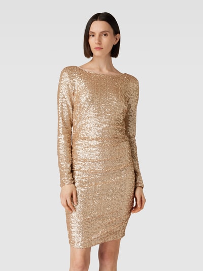 Paradi Knielanges Kleid in Wickel-Optik Gold 4