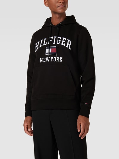 Tommy Hilfiger Bluza z kapturem i wyhaftowanym logo model ‘VARSITY’ Czarny 4