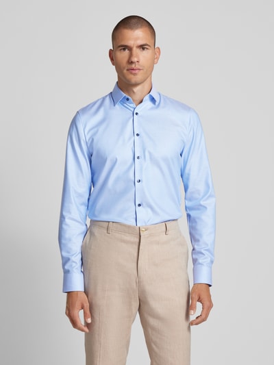 OLYMP No. Six Super slim fit zakelijk overhemd met kentkraag, model 'Nick' Bleu - 4