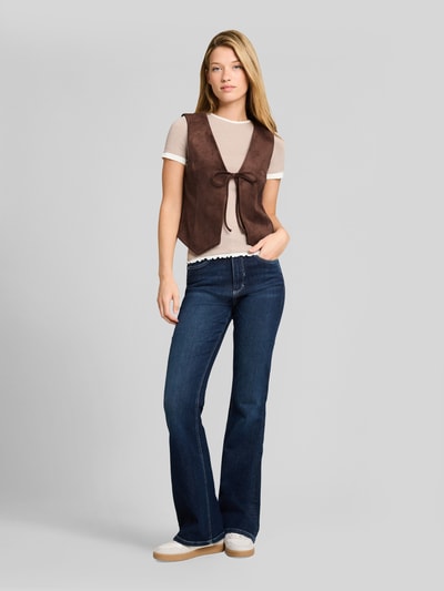 Tom Tailor Denim Kamizelka o kroju slim fit z taśmą do wiązania Ciemnobrązowy 1