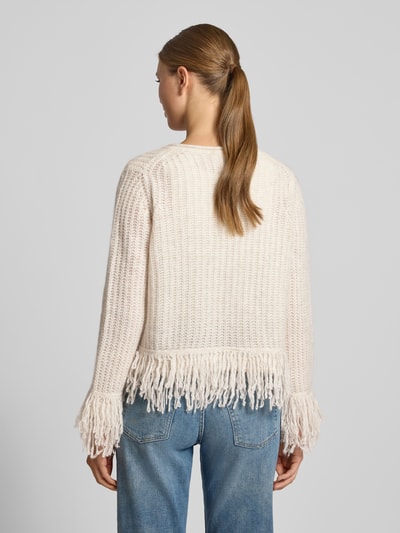 Hemisphere Gebreid jack van kasjmiermix met franjes Offwhite - 5