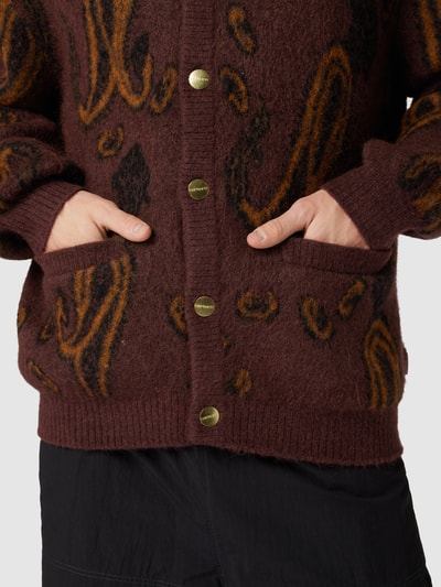 Carhartt Work In Progress Cardigan met zakken opzij, model 'MEDFORD' Bordeaux - 3