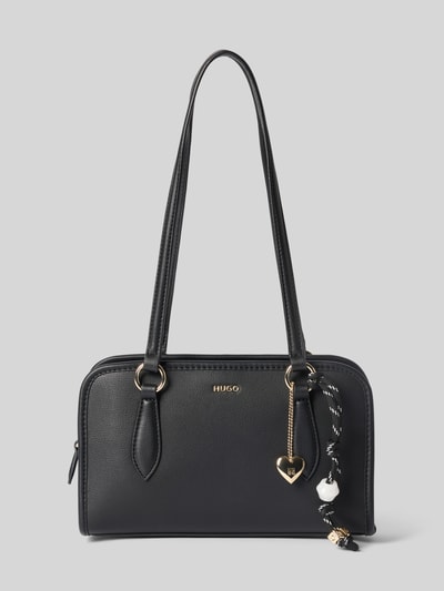 Productfoto, zwarte schoudertas met afneembare schouderband Model 'Clioh_Tote SM' van HUGO, structuurleer, dames schoudertas