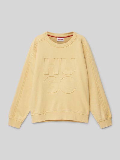 HUGO Sweatshirt met labeldetail Lichtgeel - 1