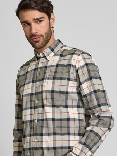 Barbour Freizeithemd mit Knopfleiste Oliv 3