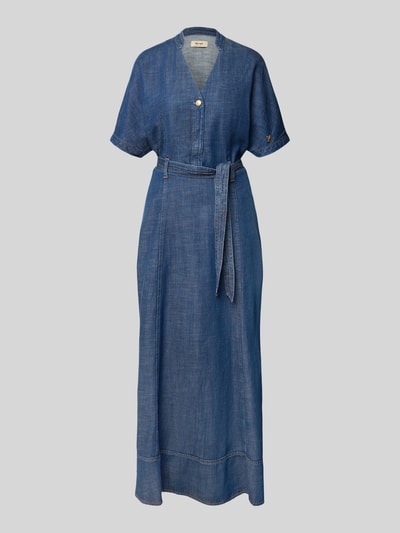 Productfoto, Regular Fit midi-jurk uit lyocellmix model 'Arge' van MOS MOSH in blauw met afneembare stoffen riem en logodetail