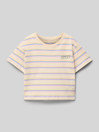 Roxy T-shirt met labelprint, model 'NEVER SAW BLUE LIKE THAT' Zand - 1