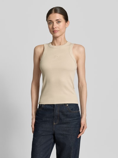 VERO MODA Slim Fit Tank Top aus Baumwoll-Mix Modell 'SMILE CAISA TANK TOP' Beige 4
