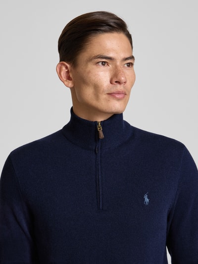 Polo Ralph Lauren Gebreide pullover van wol met opstaande kraag en ritssluiting Marineblauw - 3