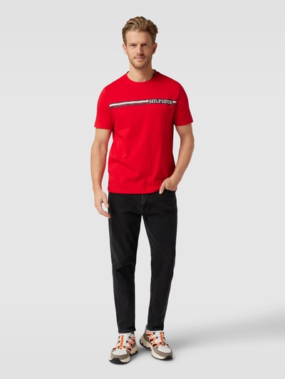 Tommy Hilfiger T-shirt z nadrukiem z logo Jasnoczerwony 1