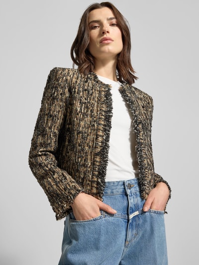 Iro Kurzblazer mit Ausfransungen Senf 3