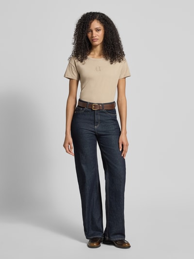 Armani Exchange T-Shirt aus reiner Baumwolle Sand 1