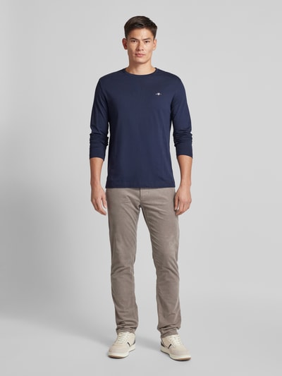 Gant Longsleeve mit Label-Stitching Marine 1