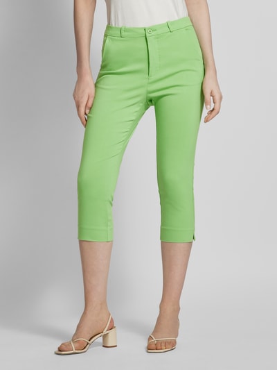 FREE/QUENT Spodnie capri z wpuszczanymi kieszeniami w stylu francuskim model ‘Solvej’ Jabłkowozielony 4